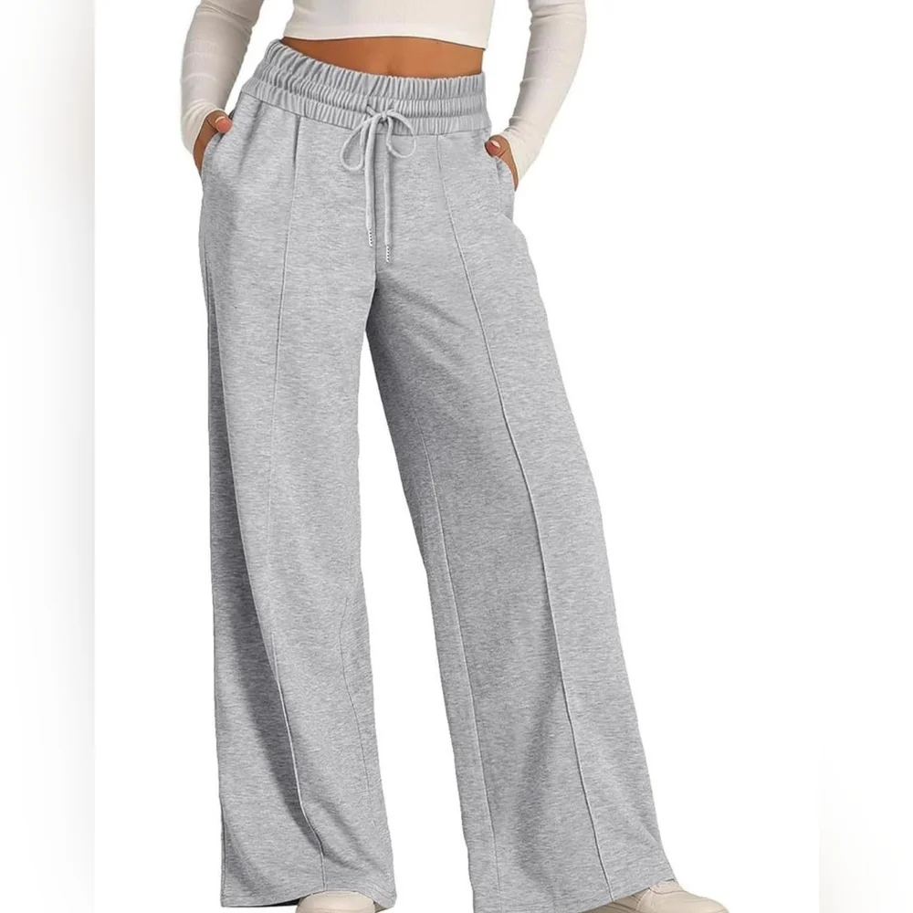 Women's Gray Wide-Leg Pants - Picture 5 of 6